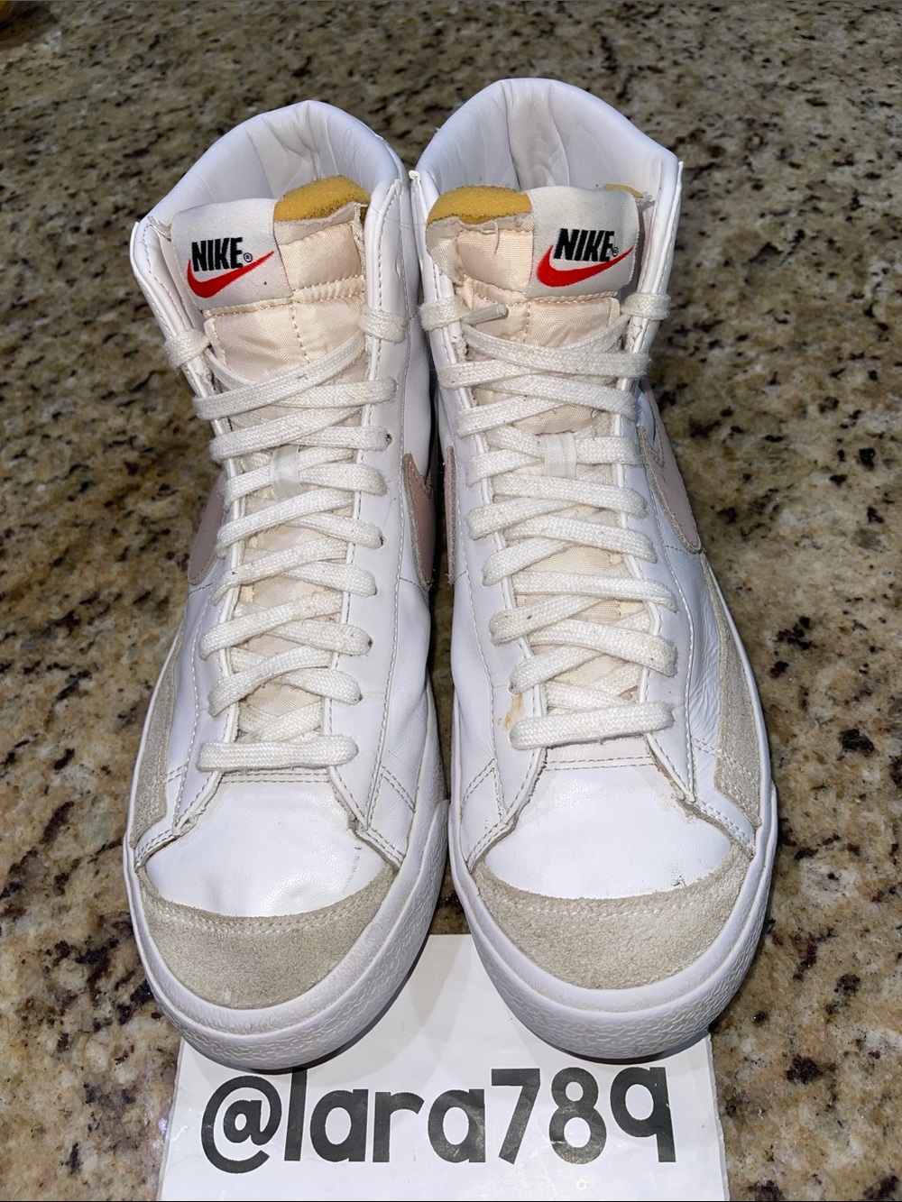 Nike White High-Top Blazer with Beige Accents